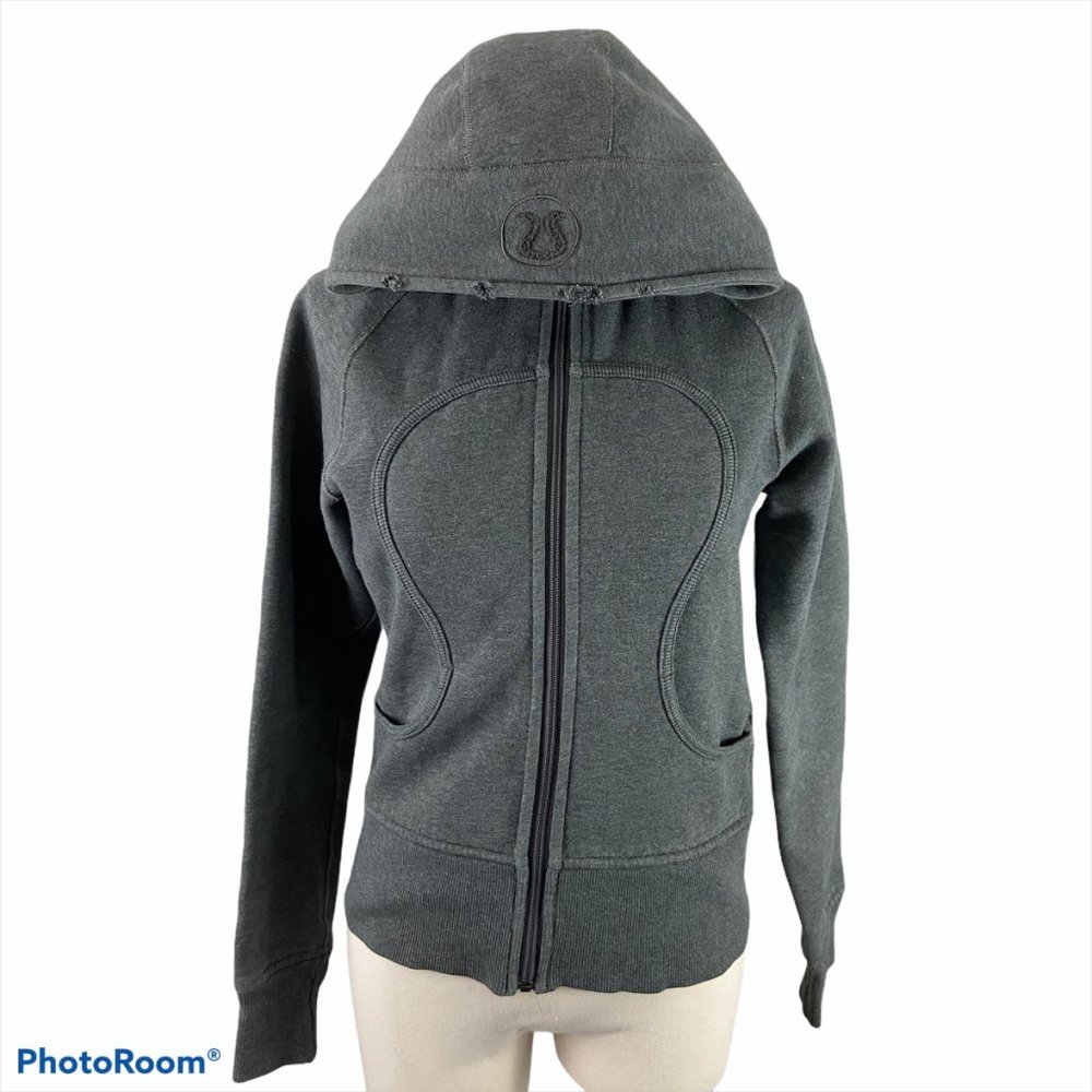 LULULEMON Grey Distressed Scuba Sweater